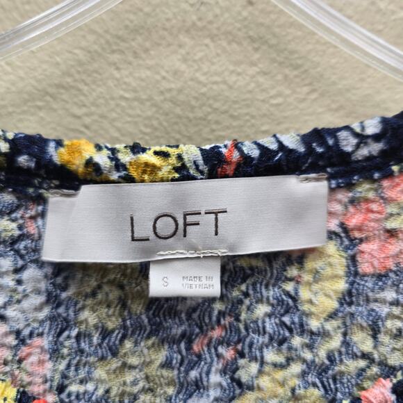 Ann Taylor LOFT Floral Print Puff Sleeve Blouse Top Preppy Multicolor Size Small - Picture 5 of 6